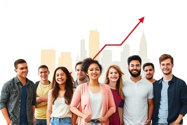 Empowered young adults looking towards a bright future.